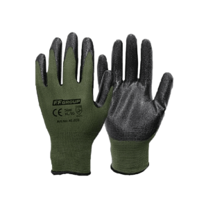 Γάντια με Επικάλυψη Νιτριλίου και Πολυεστερική Πλέξη (Χακί/Μαύρο)